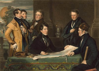 Una consulta previa a un viaje aéreo de Londres a Wellburg en Nassau el 7 de noviembre de 1836, pub. 1843 de John Hollins