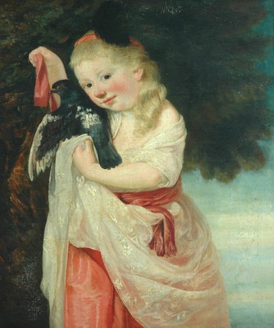 Niña con un Pájaro de John Hoppner