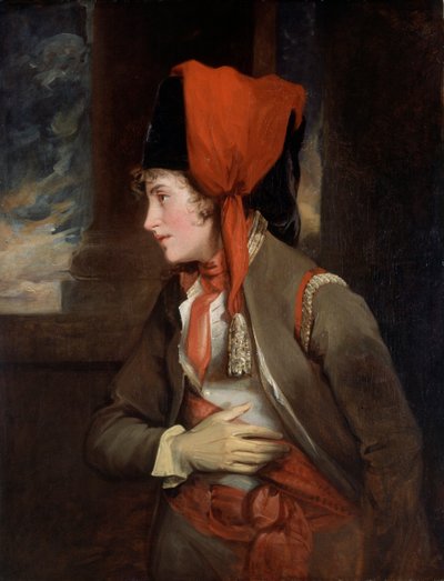 La Sra. Jordan como Viola en "Noche de Reyes" (óleo sobre tabla) de John Hoppner