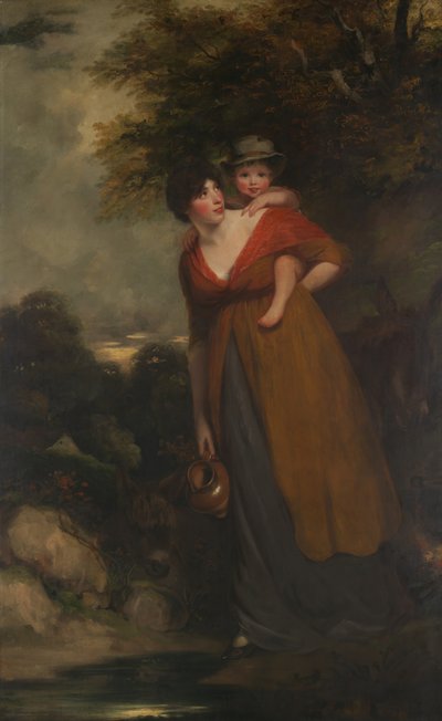 Sra. Richard Brinsley Sheridan Hester Jane Ogle, 1775-1817 y su hijo de John Hoppner