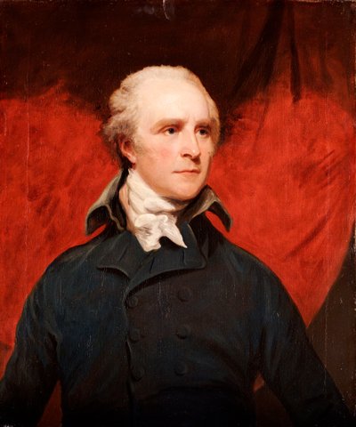 Retrato del Rt. Hon. Thomas Grenville, M.P., medio cuerpo, con abrigo gris y corbata blanca de John Hoppner