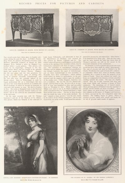 Precios récord para cuadros y gabinetes de John Hoppner