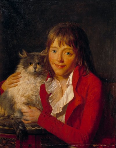 El niño y su gato. Pintura de John Hoppner (1758-1810) siglo XIX, París, Museo de Orsay de John Hoppner