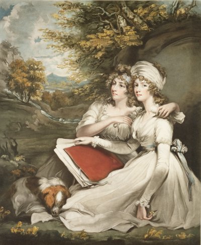 Las Hijas de Sir Thomas Frankland, Bart., grabado y pub. por William Ward, 1797 de John Hoppner