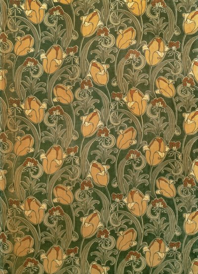 Tulipanes, diseño para The Silver Studio, c.1898 (pana impresa) de John Illingworth (attr. to) Kay
