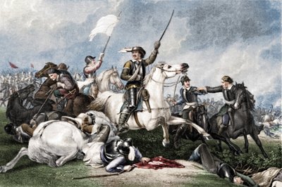 Cromwell en la Batalla de Marston Moor, 1886 de John J Crew