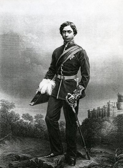 Alberto Eduardo, Príncipe de Gales, grabado por D.J. Pound a partir de una fotografía, de 