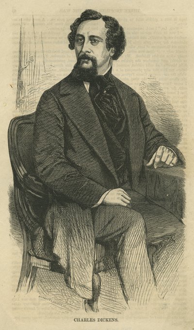 Charles Dickens, grabado por Bobbett-Hooper, de Harper