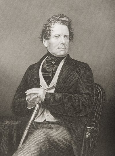 Fox Maule Ramsay (1801-74) 11º Conde de Dalhousie y 2º Lord Panmure, grabado por D.J. Pound de una fotografía, del libro The Drawing-Room of Eminent Personages, Volumen 2, publicado en Londres, 1860 de John Jabez Edwin Paisley Mayall