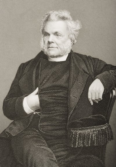 John Angell James (1785-1859) grabado por D.J. Pound a partir de una fotografía, de 