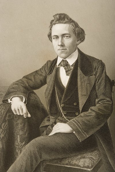 Paul Charles Morphy (1837-84) grabado por D.J. Pound de una fotografía, de 