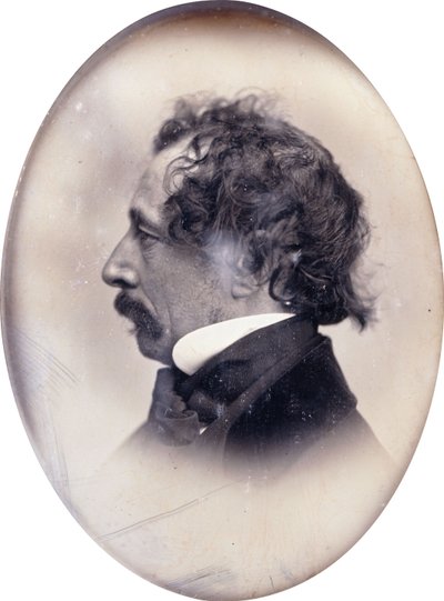 Retrato de perfil de un caballero, identificado como Charles Dickens, c.1853-1855 de John Jabez Edwin Paisley Mayall