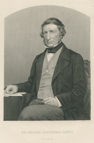 Sir George Cornewall Lewis, grabado por D.J. Pound a partir de una fotografía, de 