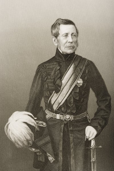 Sir John Fox Burgoyne (1782-1871) grabado por D.J. Pound de una fotografía, de 