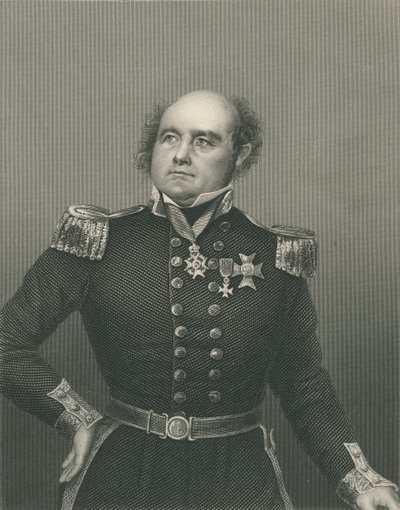 Sir John Franklin grabado por D.J. Pound de una fotografía, de 