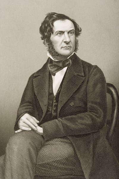 William Ewart Gladstone (1809-98) grabado por D.J. Pound de una fotografía, de 