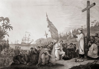 Colón desembarca en el Nuevo Mundo de John James (after) Barralet