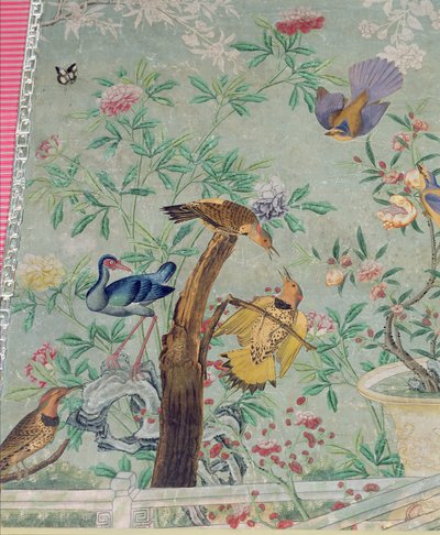 Un carpintero del norte, recortado de "Las Aves de América" y pegado en papel pintado chino a mano de John James Audubon