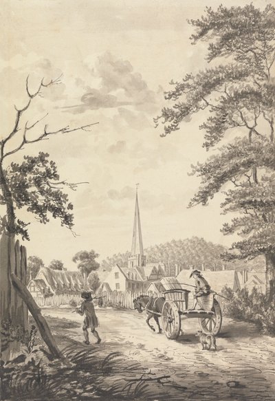 Iglesia y pueblo de Ledbury, Herefordshire de John James Barralet