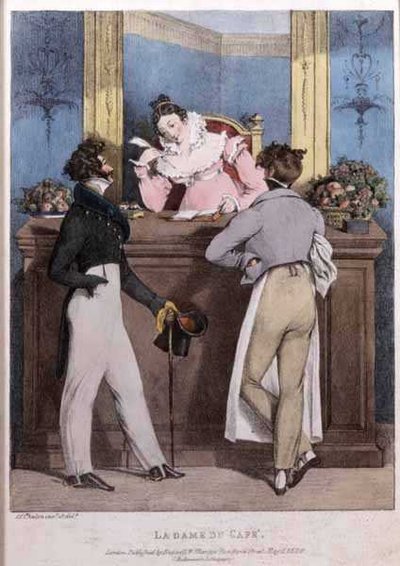 La Dame du Cafe, pub. por Rodwell & Martin de John James Chalon