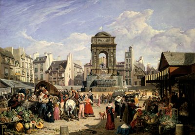Mercado y Fuente de los Inocentes, París, 1823 de John James Chalon
