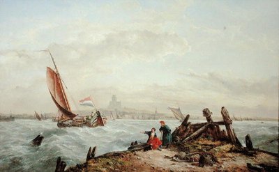 Frente a un puerto holandés de John James Wilson