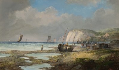 Marina con barcos de pesca de John James Wilson