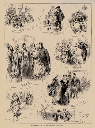 Baile de disfraces en el Bedford Park Club (grabado) de John Jellicoe