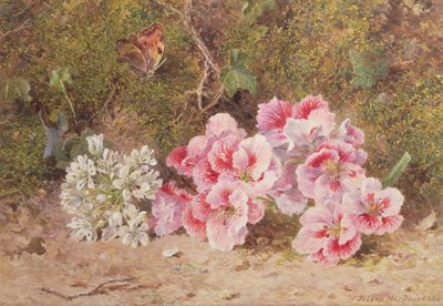 Mariposa y flores de John Jessop Hardwick