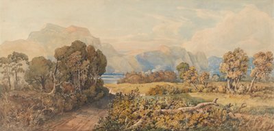 Paisaje con río y montañas de John Joseph Cotman