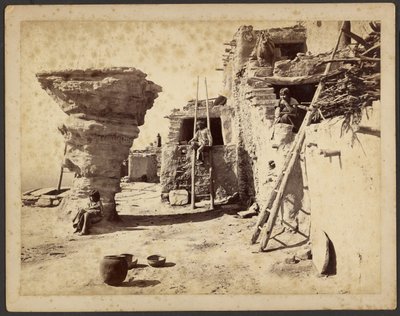 Roca de la danza en el poblado de Walpi, Arizona de John K. Hillers