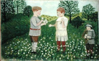 Niños recogiendo margaritas de John Kane