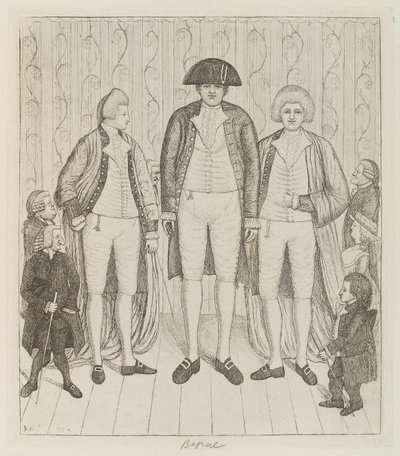 Charles Byrne; James Burnett, Lord Monboddo; William Richardson; John Bell; Baillie Kyd por John Kay de John Kay