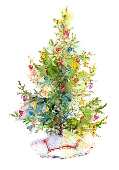 Árbol de Navidad con falda de John Keeling