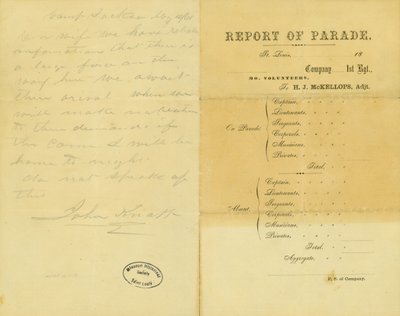 Carta de John Knapp, Campamento Jackson, a su esposa, 10 de mayo de 1861 de John Knapp