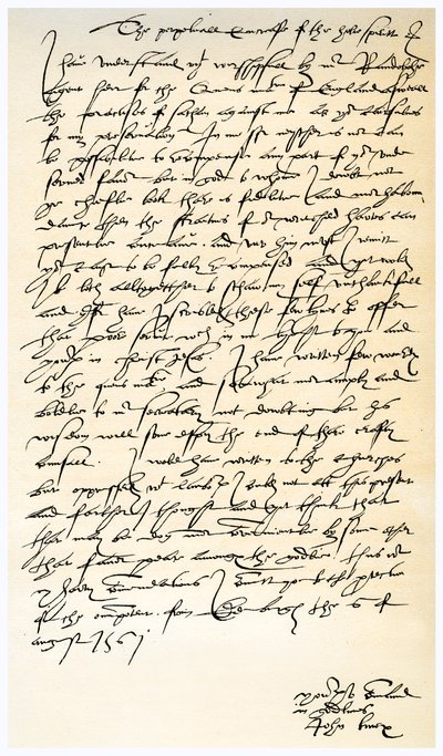 Carta de John Knox a Sir Nicholas Throgmorton, 6 de agosto de 1561 de John Knox