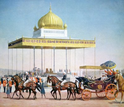 El rey Jorge V en el Durbar de Delhi de John L. (after) Pemberton