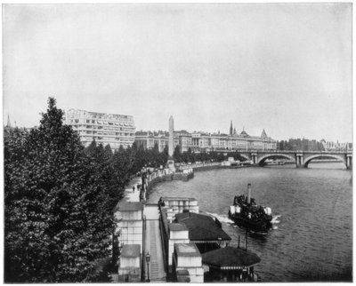 El Embankment del Támesis y la Aguja de Cleopatra, Londres, finales del siglo XIX de John L. Stoddard