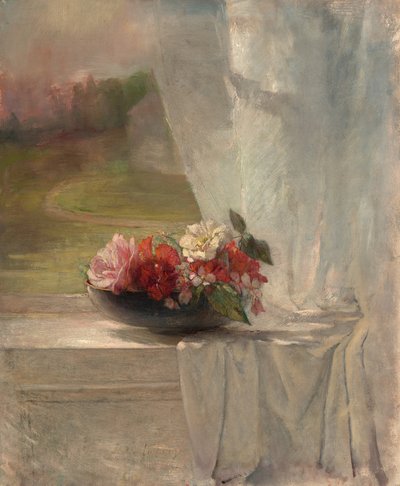 Flores en el alféizar de una ventana, c. 1861 de John La Farge