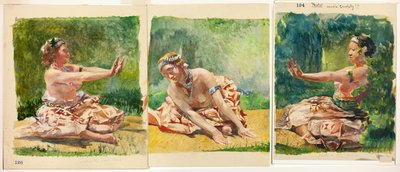 Danza de Siva: Tríptico de Figuras Sentadas de John La Farge