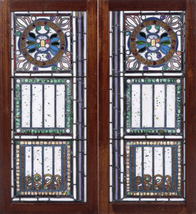 Un par de ventanas de vidrio emplomado de John La Farge or Lafarge