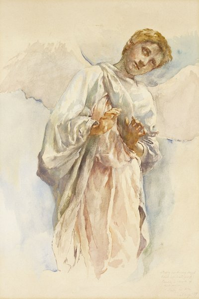 Ángel Adorador - Estudio para el Mural de la Ascensión, 1887 de John La Farge or Lafarge