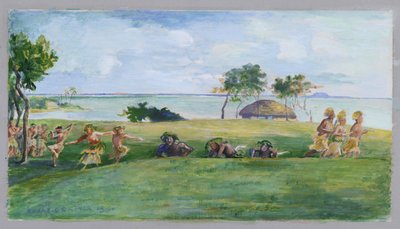 Danza militar en Samoa de John La Farge or Lafarge