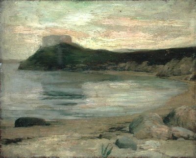 Estudio de luz vespertina, Fort Dumpling, puerto de Newport de John La Farge or Lafarge