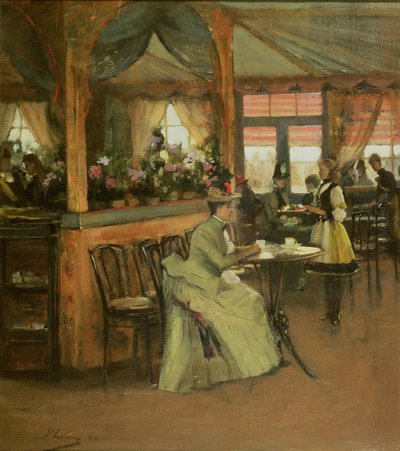 Una taza de chocolate, 1888 de John Lavery