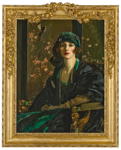 Una dama de negro y verde: Sra. Freda Dudley Ward de John Lavery