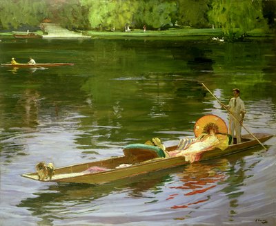 Escena de navegación en Maidenhead de John Lavery
