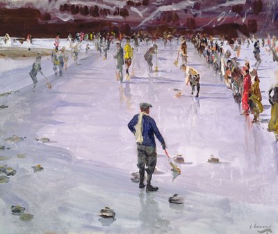 Curling en Wengen de John Lavery