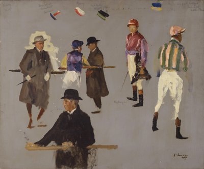Jinetes y propietarios en Epsom de John Lavery
