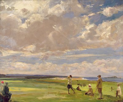 Lady Astor jugando golf en North Berwick de John Lavery